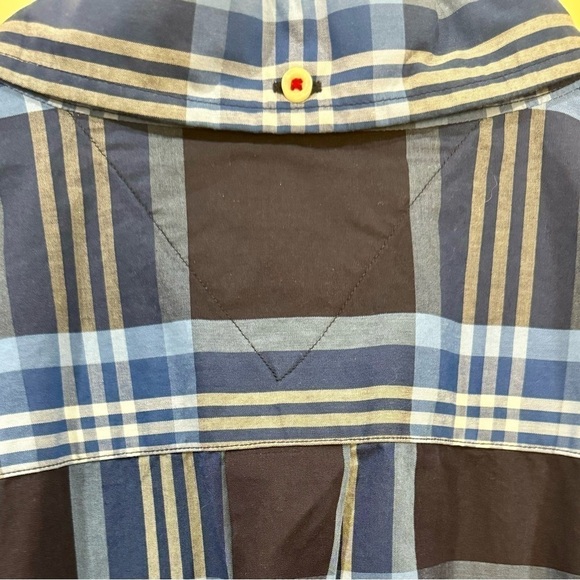 Tommy Hilfiger Men Plaid Shirt 100% Cotton Classic Fit Button Up Blue Size XXL - Picture 3 of 6